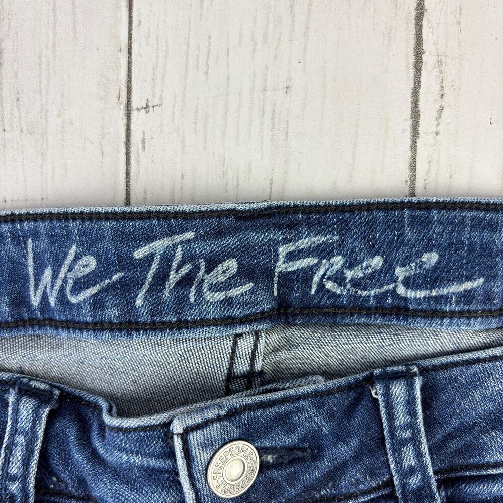 Free People We The Free Moto Jet Zip Skinny Baltic Crop Ankle Jeans Size 28 - Picture 10 of 15